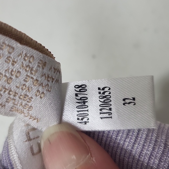 CHICO'S Purple Sheer Crinkle V-neck Roll-Tab Back Peplum Blouse - Picture 12 of 13